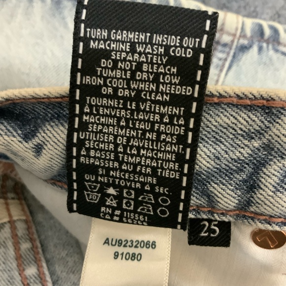 NWT 7 for all Mankind light wash Denim Mini Skirt size 25 - Picture 3 of 6